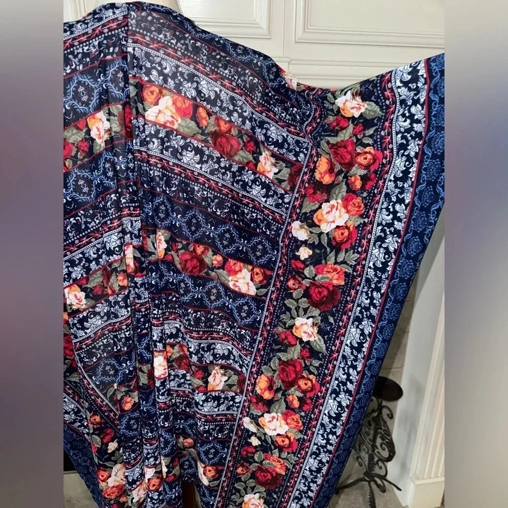 Ember Women's Duster Kimono Open Front Size Medium